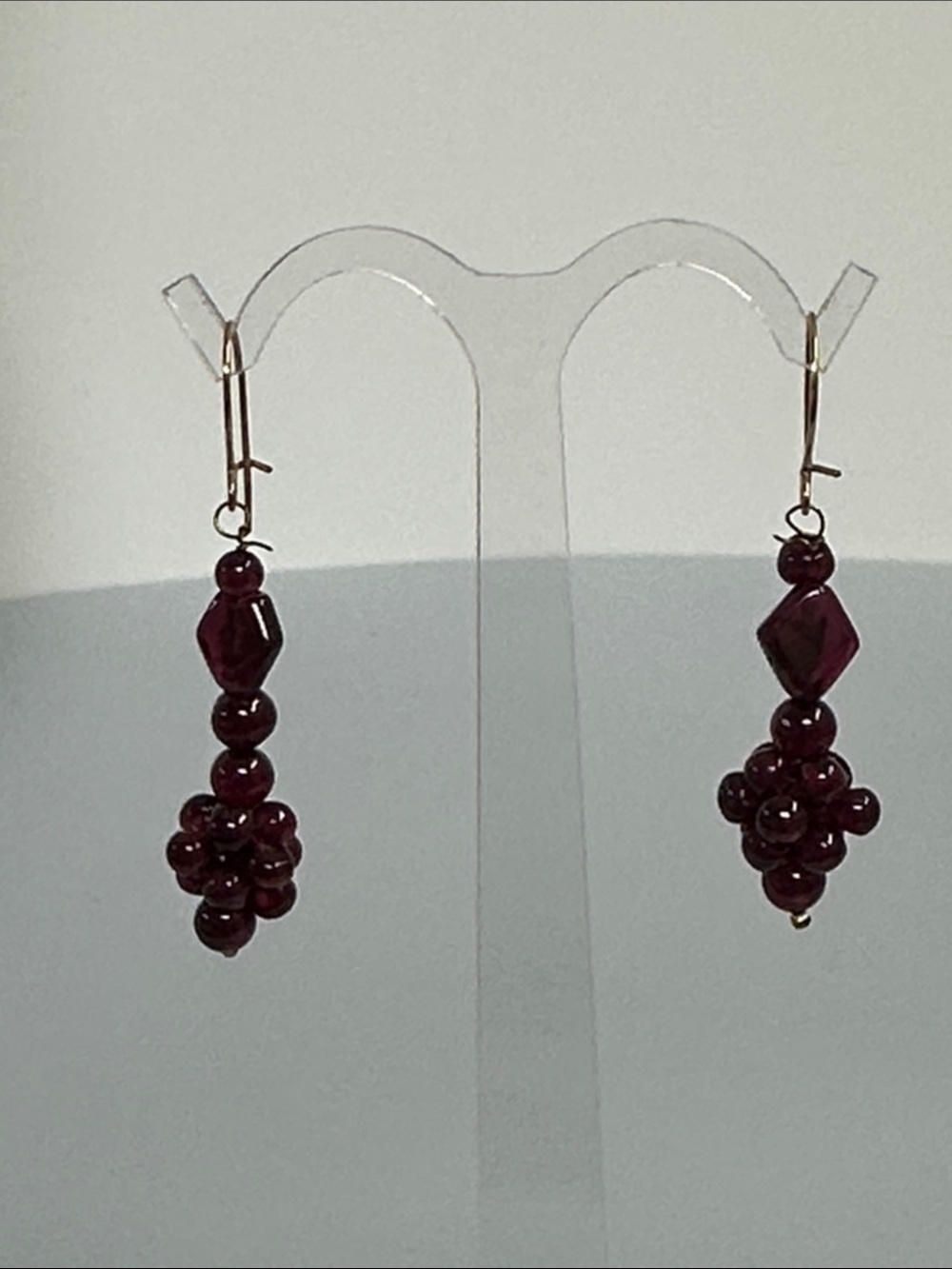 Vintage 14k real solid Gold amethyst Earrings - Picture 4 of 7